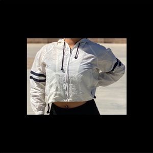 J. Galt Cropped White Windbreaker